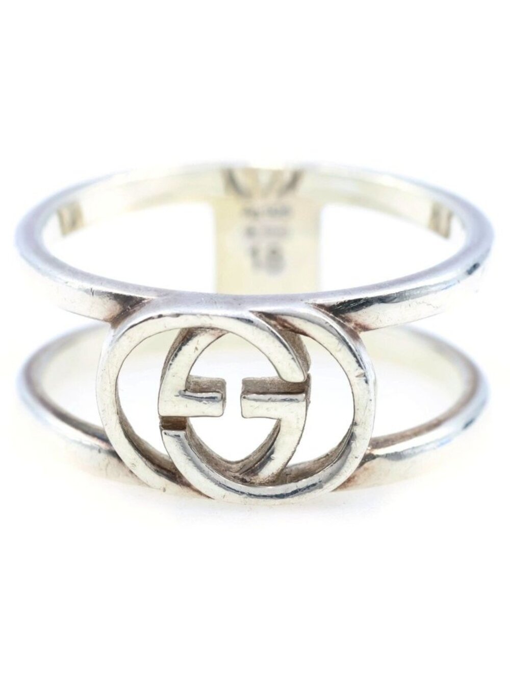 Gucci Interlocking G Wide Open Band Ring Silver
